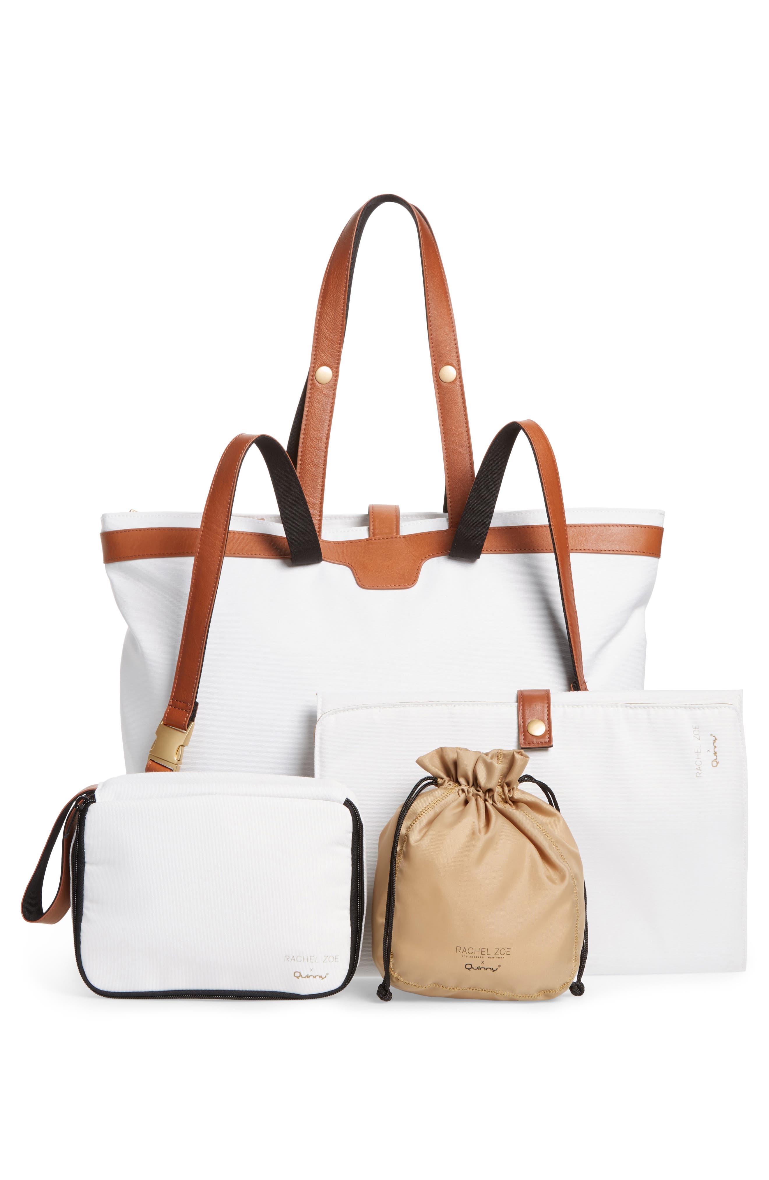 Quinny x Rachel Zoe 'Jet Set' Canvas Diaper Bag, Alternate, color, 