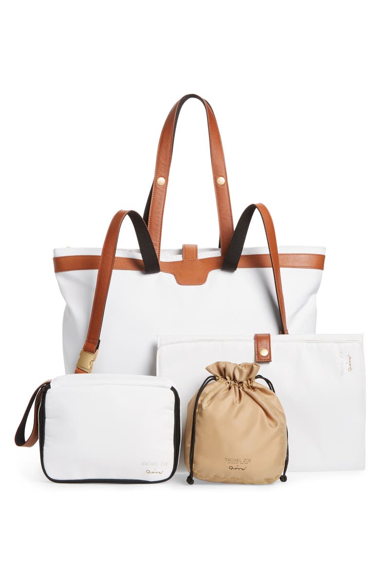x Rachel Zoe 'Jet Set' Canvas Diaper Bag, Alternate, color, WHITE