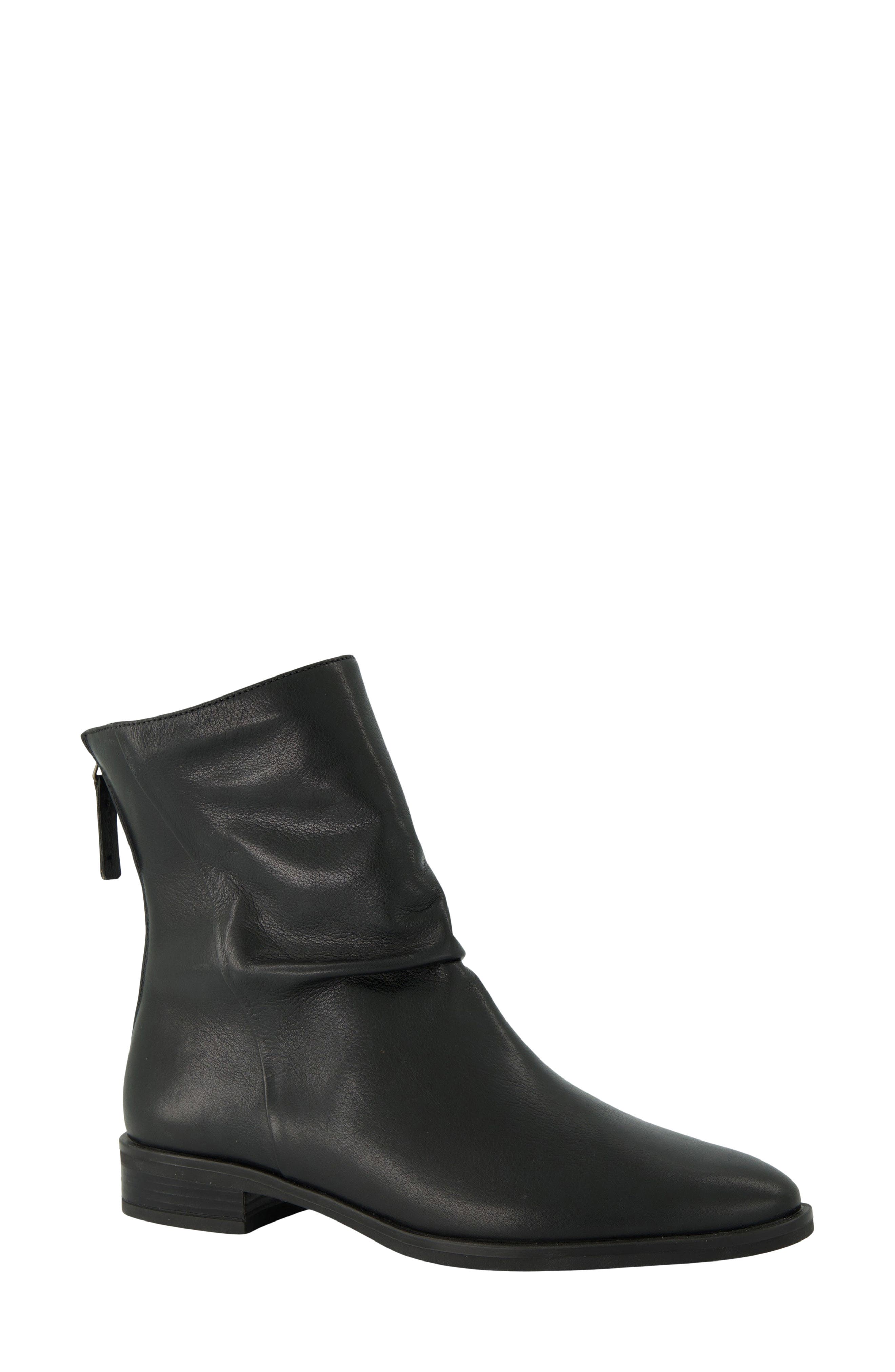 Flair Bootie, Main, color, BLACK SILKY LEATHER