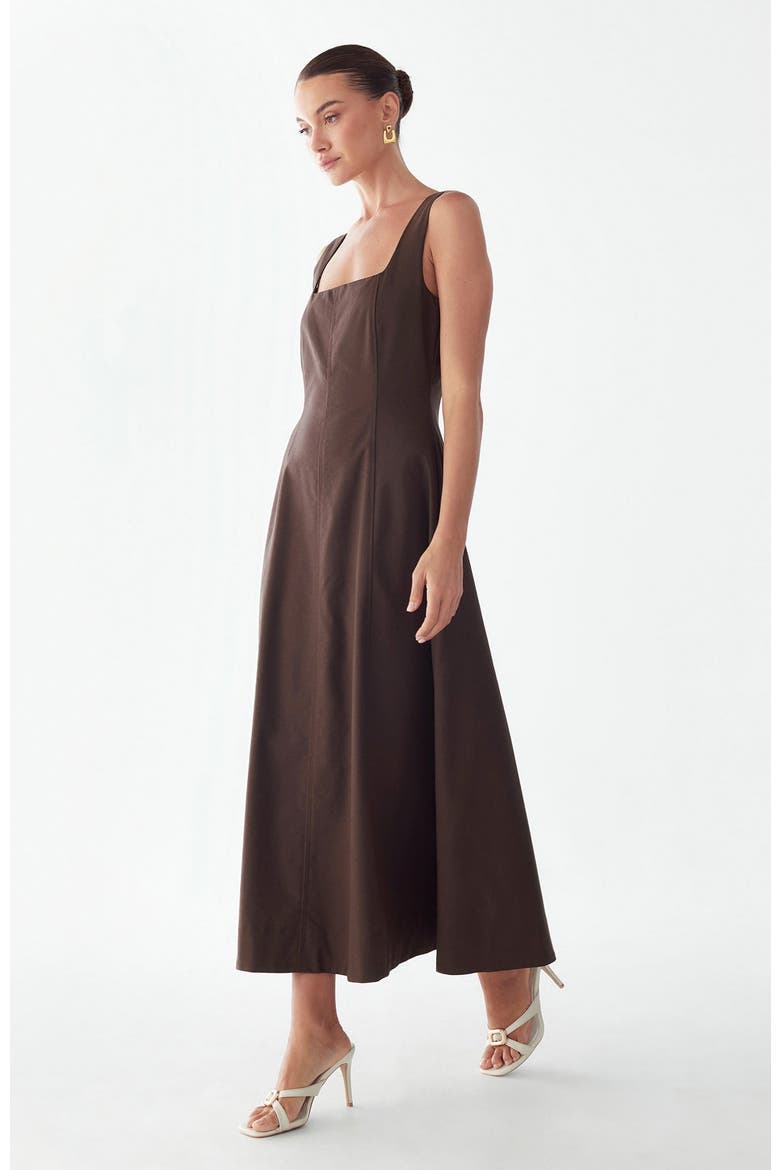 Maizy Midi Dress, Alternate, color, Chocolate