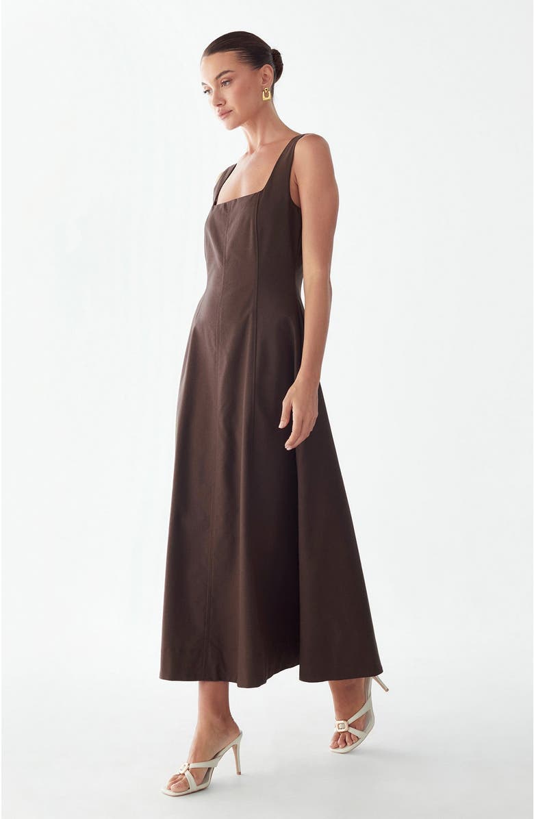 ST MRLO Maizy Midi Dress, Alternate, color, Chocolate