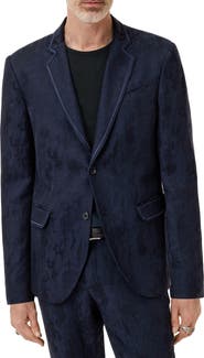John Varvatos Della Navy Viscose & Linen Jacquard Sport Coat