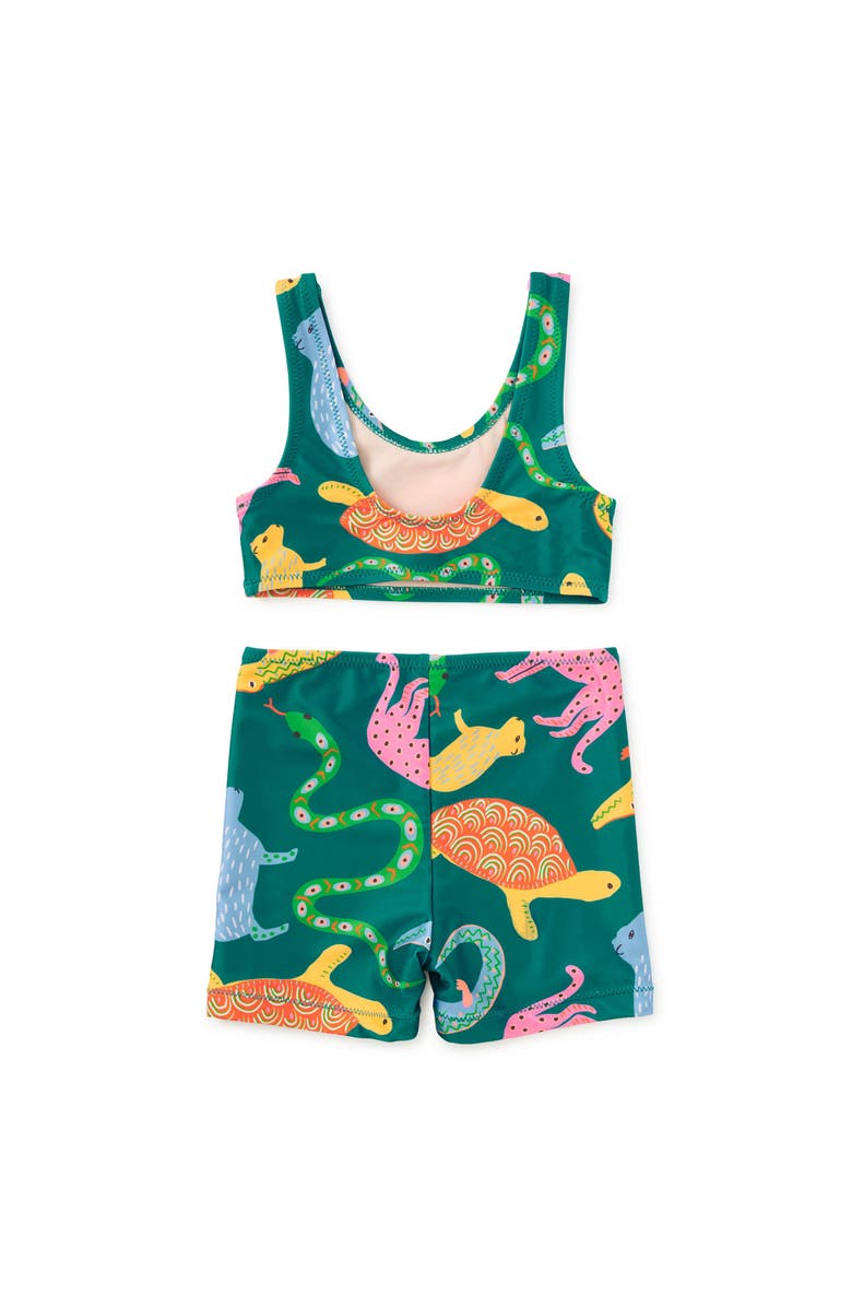 Tea Collection Tankini & Board Shorts Swim Set, Alternate, color, Brazilian Folk Animals