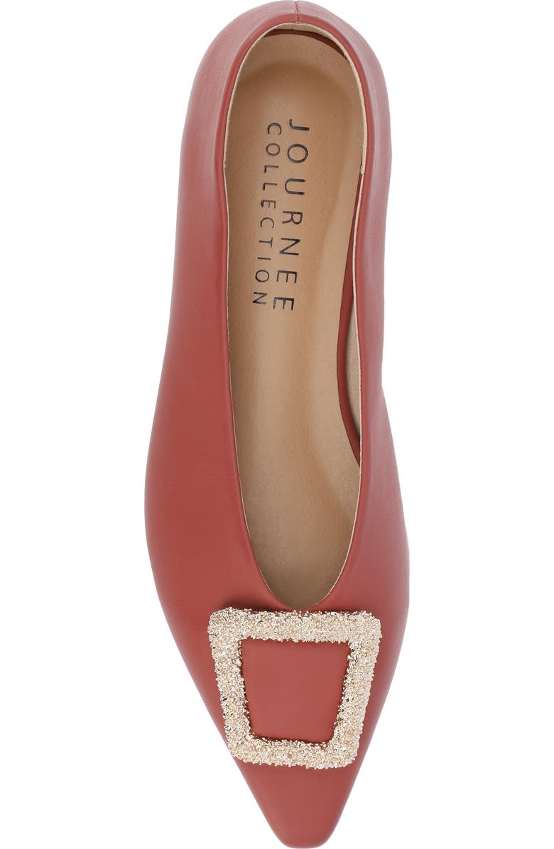 Journee Collection Elown Flat, Alternate, color, Clay