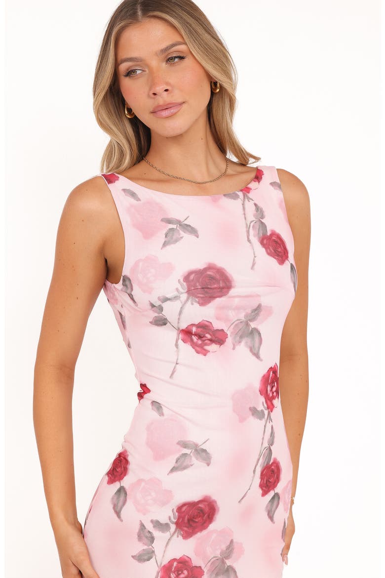 Brissa Floral Print Sleeveless Dress, Alternate, color, PINK FLORAL