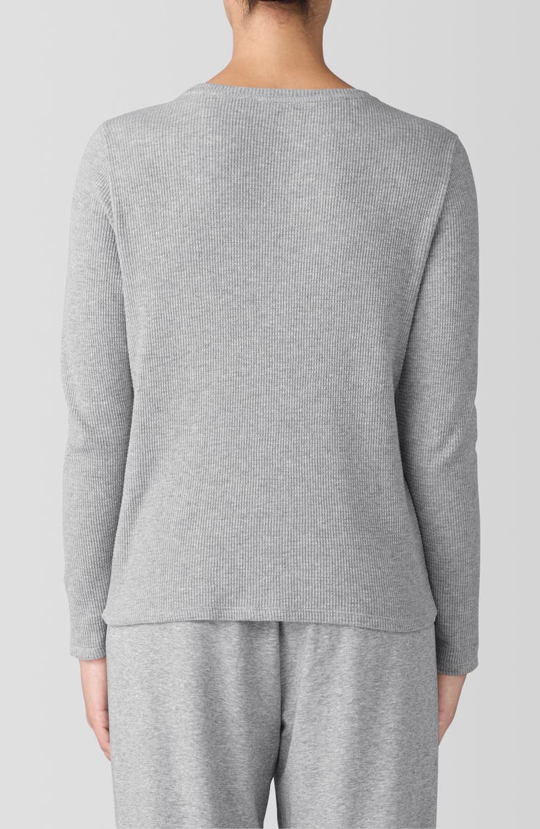 EILEEN FISHER SLEEP Organic Cotton Thermal Knit Henley Sleep Top, Alternate, color,