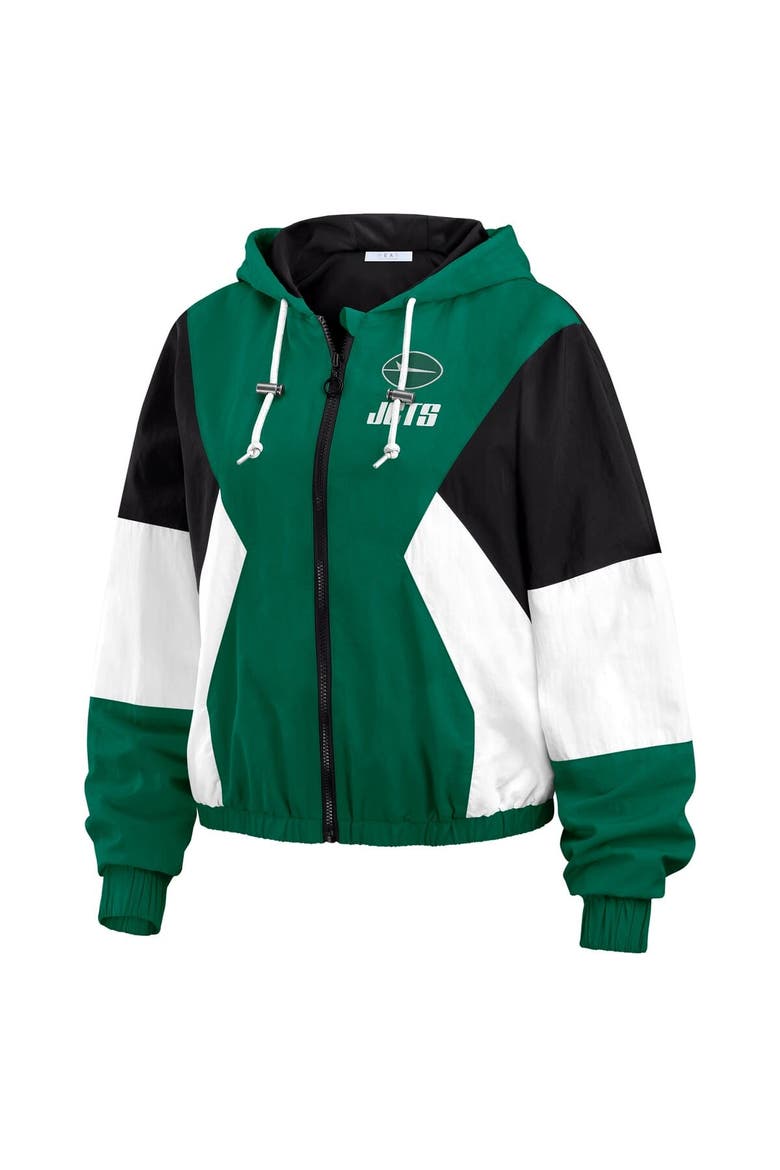 Women's WEAR by Erin Andrews  Green New York Jets Color Block Full-Zip Windbreaker Jacket, Alternate, color, Green