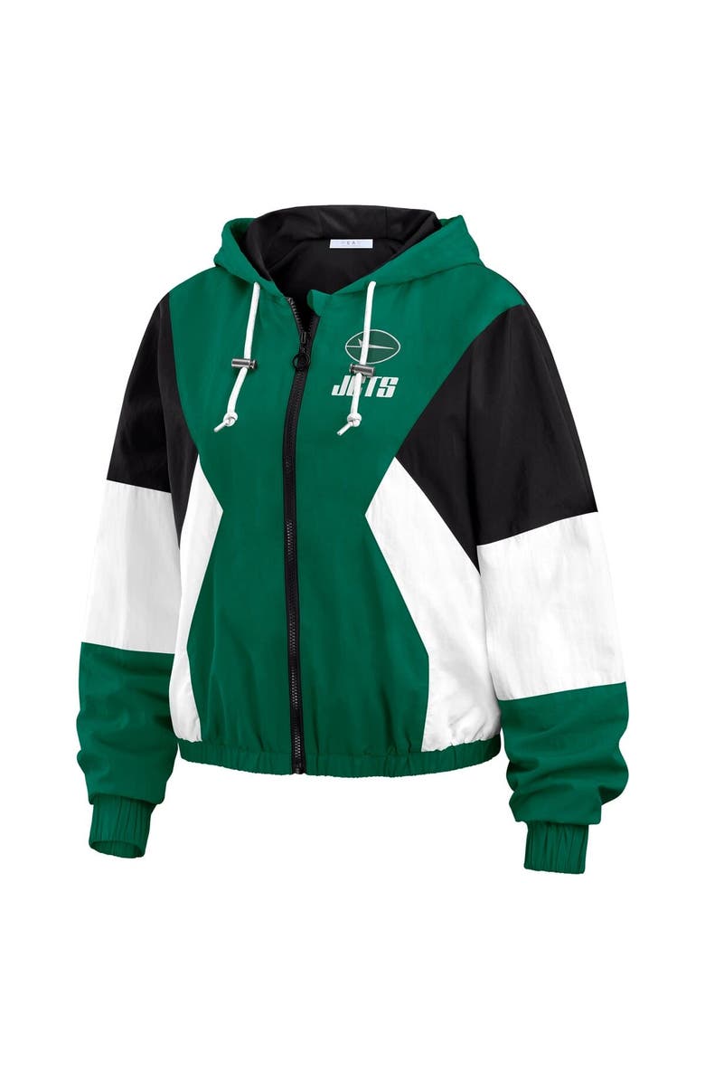 WEAR by Erin Andrews Women's WEAR by Erin Andrews  Green New York Jets Color Block Full-Zip Windbreaker Jacket, Alternate, color, Green