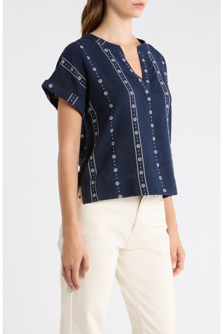Floral Stripe Woven Shirt, Alternate, color, OMBRE BLUE