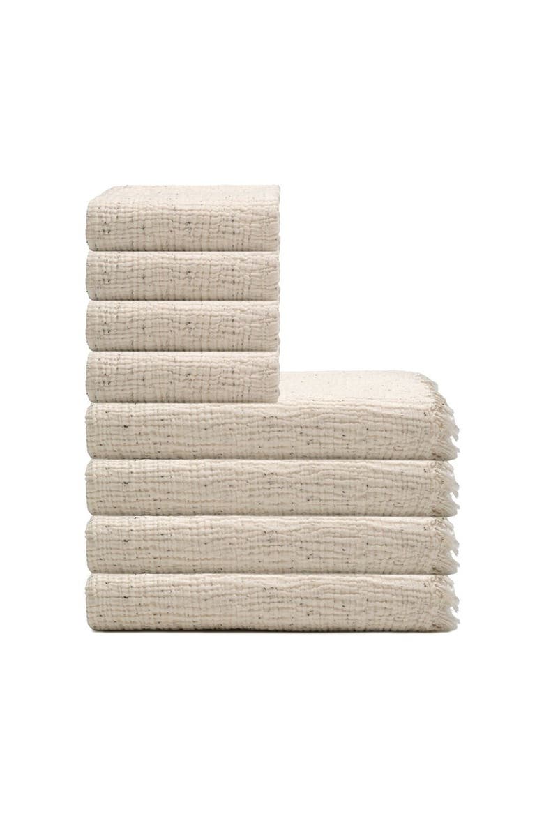 Soho Supersoft 4-Layer Cotton Gauze Towel Bundle, Main, color, Ecru Black Dots