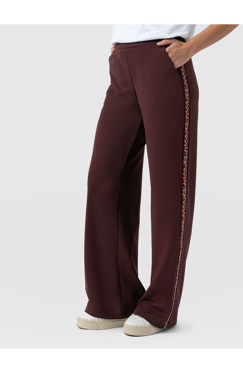 Saint + Sofia Victory Straight Leg Pant, Alternate, color, Maroon Leopard