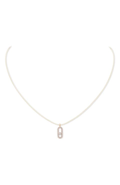 Care Diamond Pavé Pendant Cord Necklace