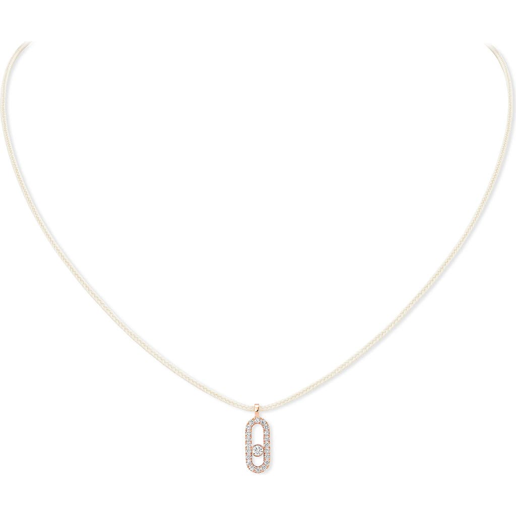 Messika Care Diamond Pavé Pendant Cord Necklace In White