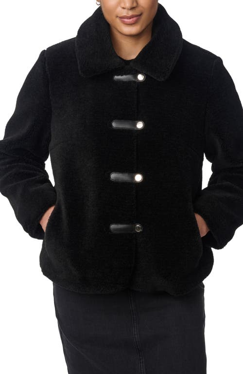 Bernardo Short Faux Shearling Coat In Black