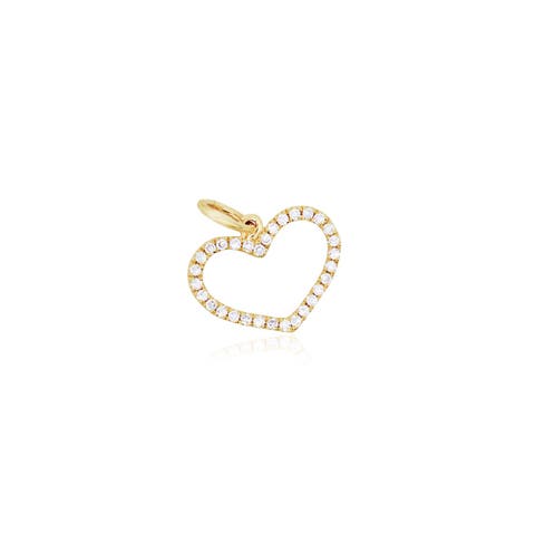 Mini Diamond Open Heart Charm