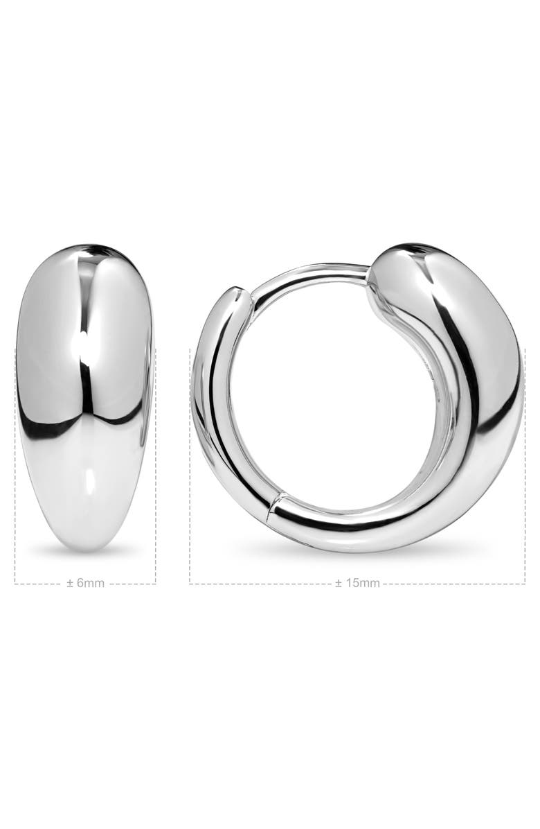 DEVATA Teardrop Hoop Earrings in Rhodium Plated Sterling Silver, Alternate, color, Silver