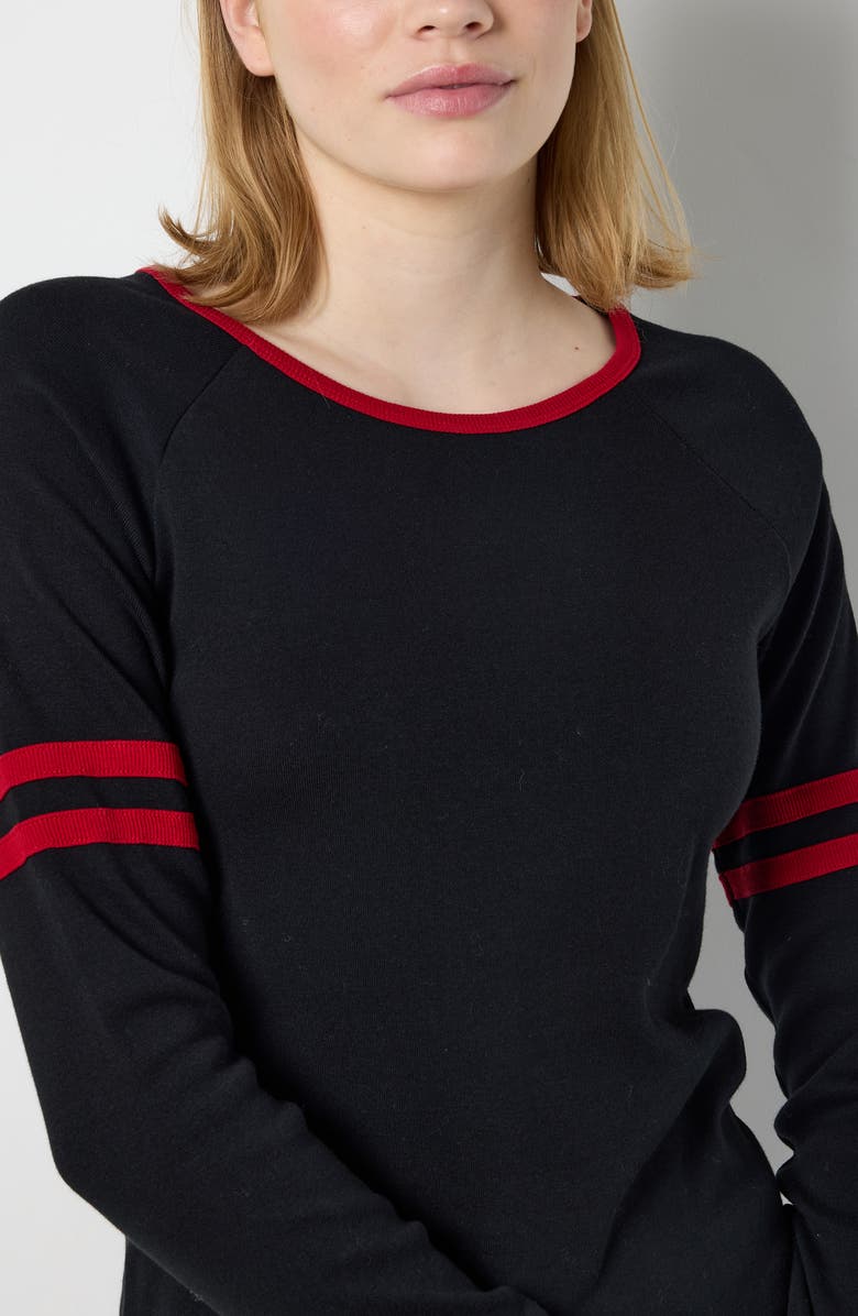 Noisy may Kimana Stripe Raglan Sleeve Organic Cotton Top, Alternate, color,