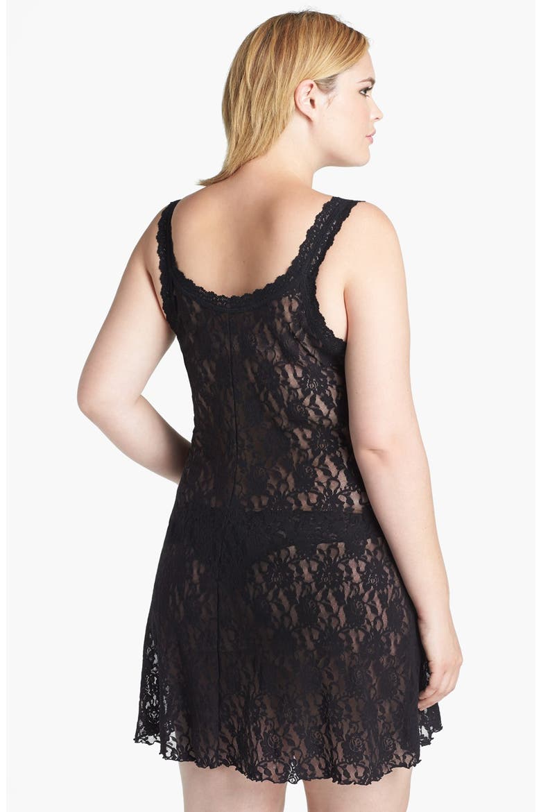 Stretch Lace Chemise, Alternate, color, BLACK