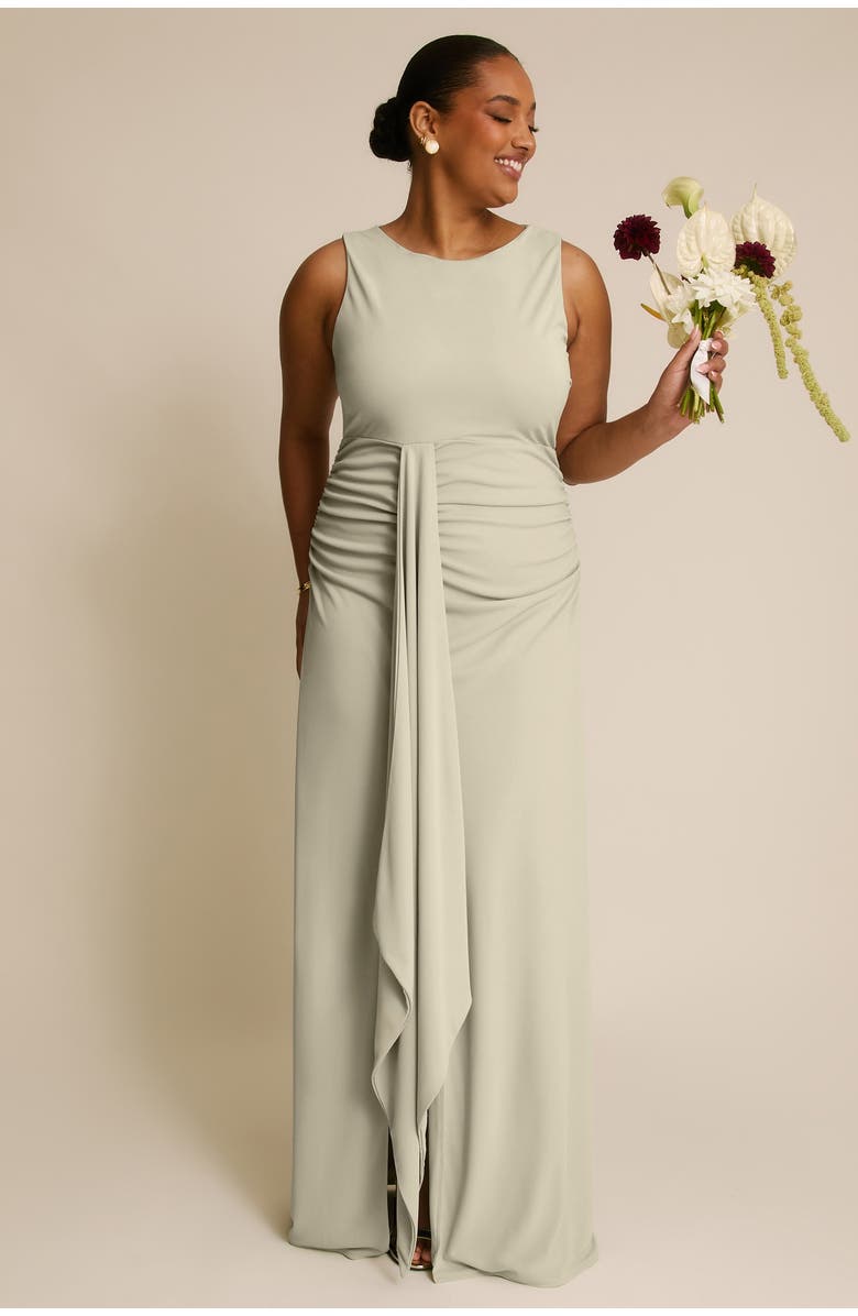 Six Stories Drape Gathered Sleeveless Stretch, Alternate, color, Sage