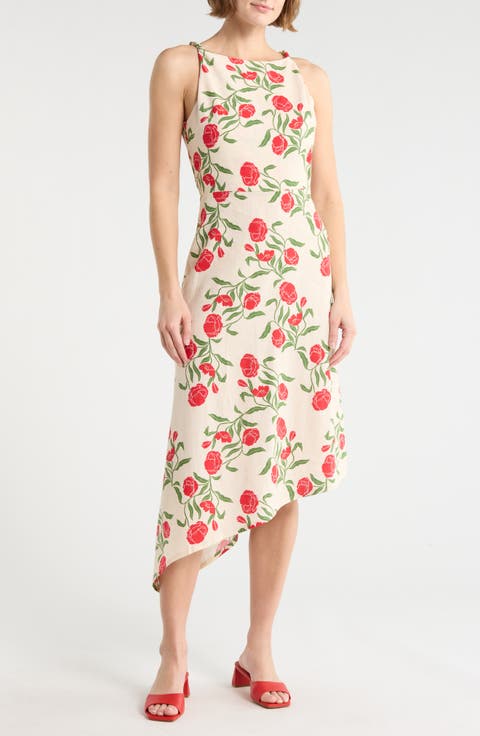 Floral Print Asymmetrical Dress