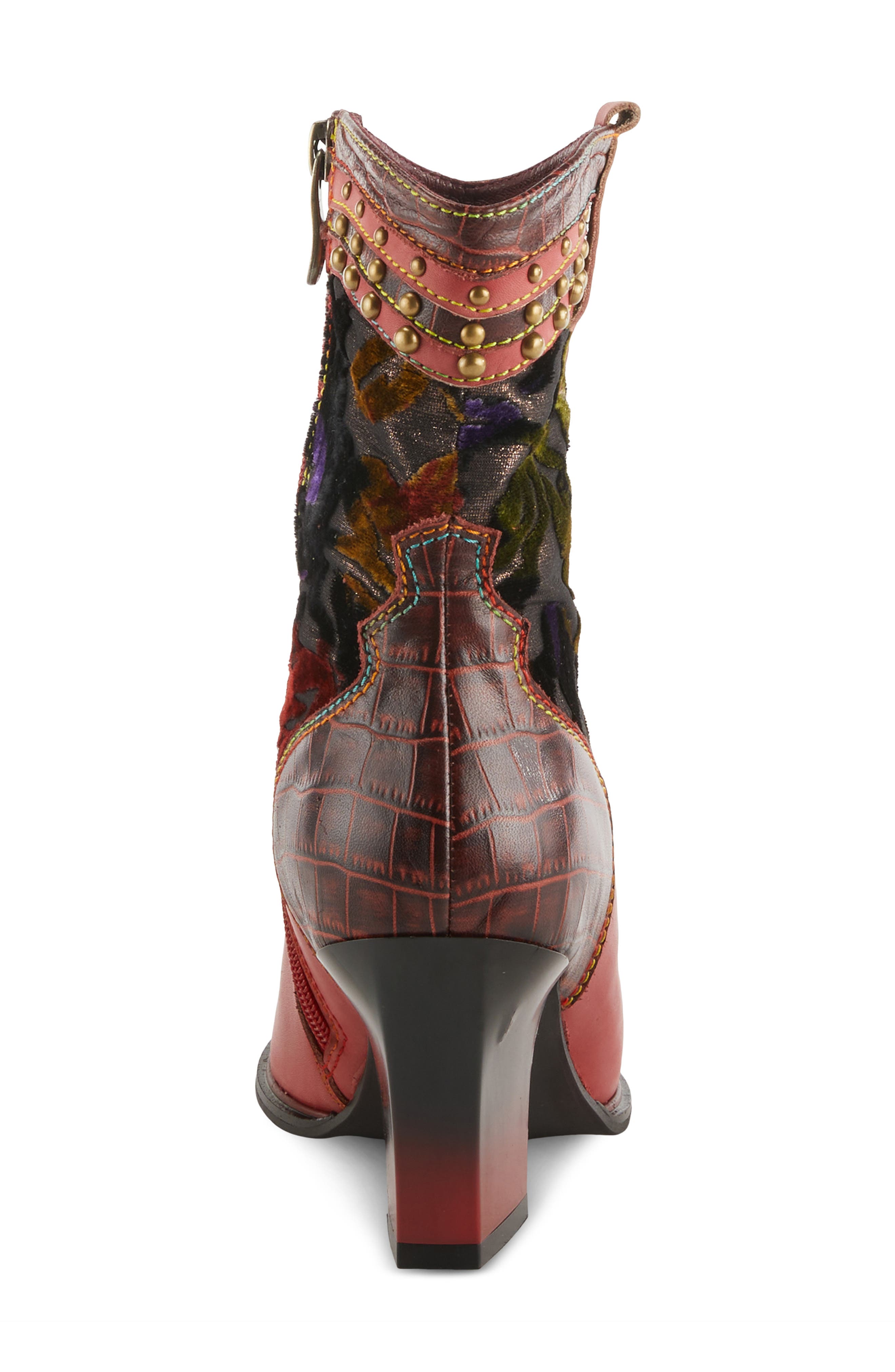 Spring Step Happytime Western Bootie, Alternate, color, Red Multi