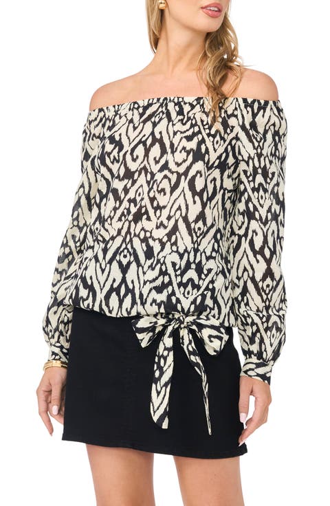 Off the Shoulder Long Sleeve Top
