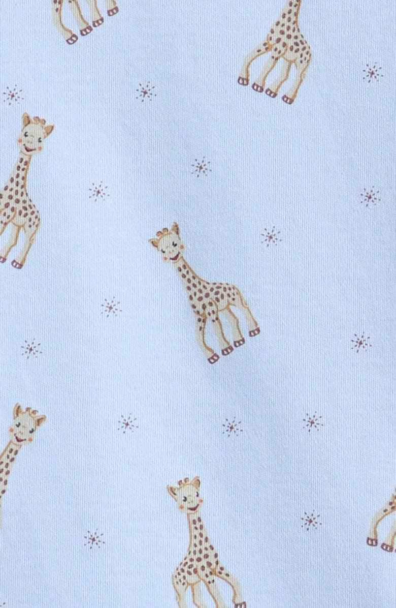 Kissy Kissy Kids' Sophia La Giraffe Print Fitted Two-Piece Pajamas, Alternate, color, Light Blue