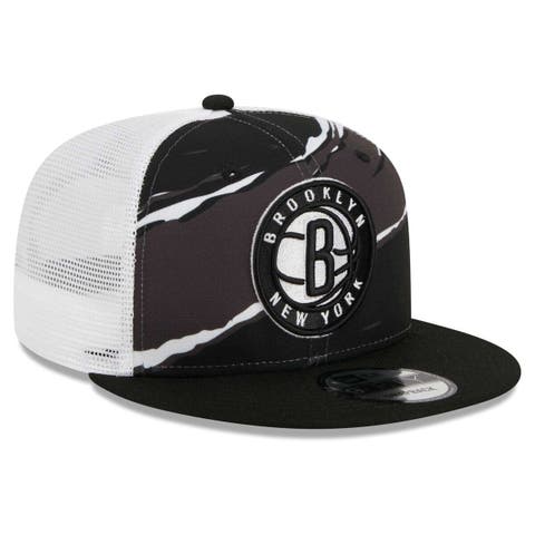 Men's New Era Black/White Brooklyn Nets Tear Trucker 9FIFTY Adjustable Hat