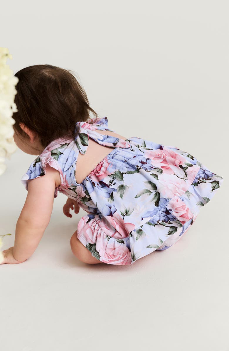 Posh Peanut Ruffle Skirted Bodysuit, Alternate, color, Blue