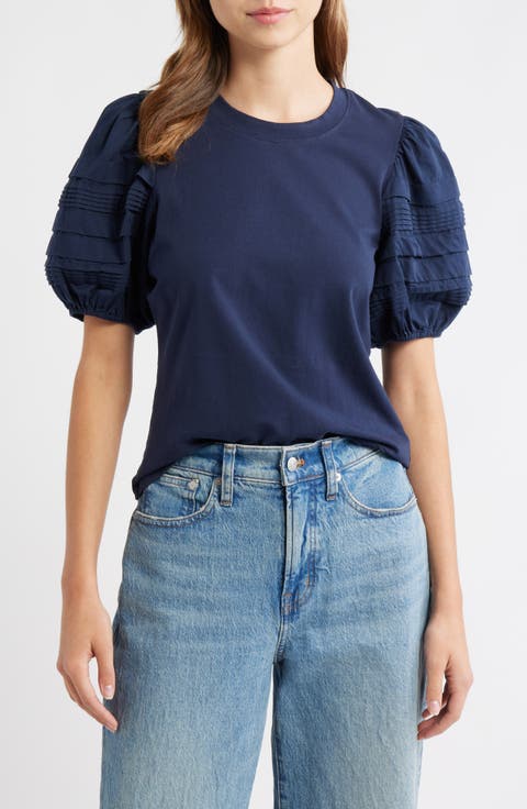 Dylan Puff Sleeve Cotton T-Shirt