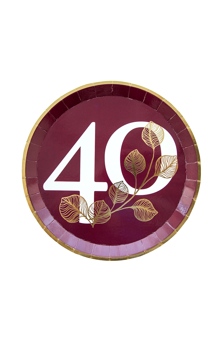 Jollity & Co 40th Birthday or Anniversary Dinner Plates, Main, color, Assorted Pre-Pack
