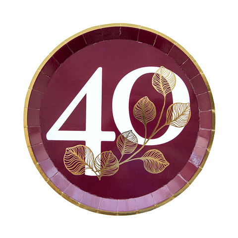40th Birthday or Anniversary Dinner Plates