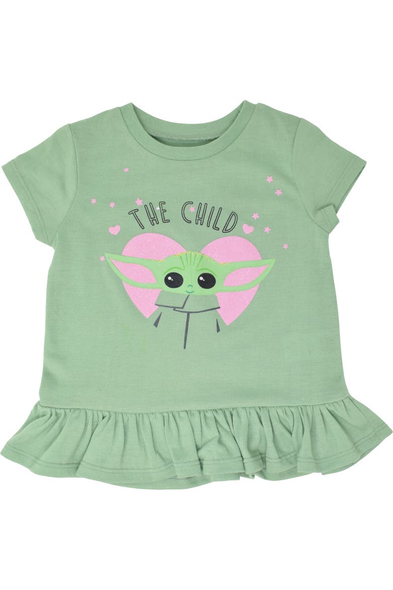 The Mandalorian Baby Yoda T-Shirt & Leggings Set, Alternate, color, Green
