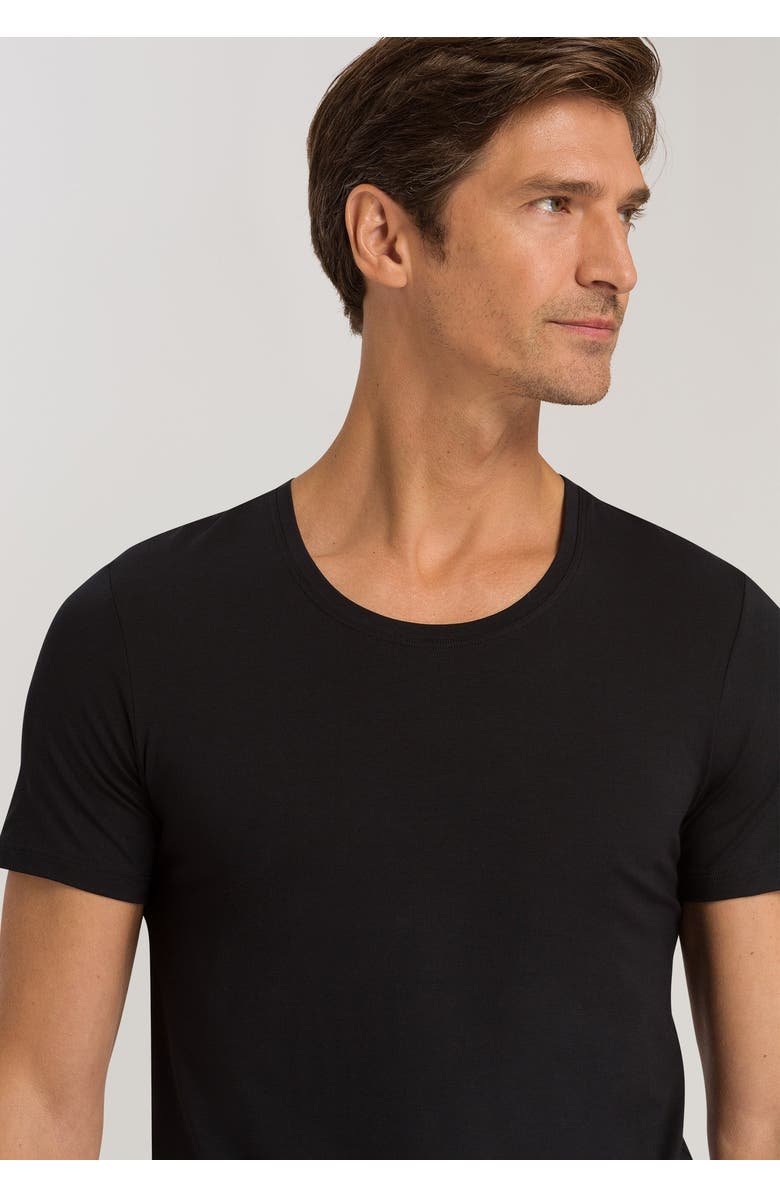 Hanro Cotton Superior Cotton Crew Neck T-Shirt, Alternate, color, Black