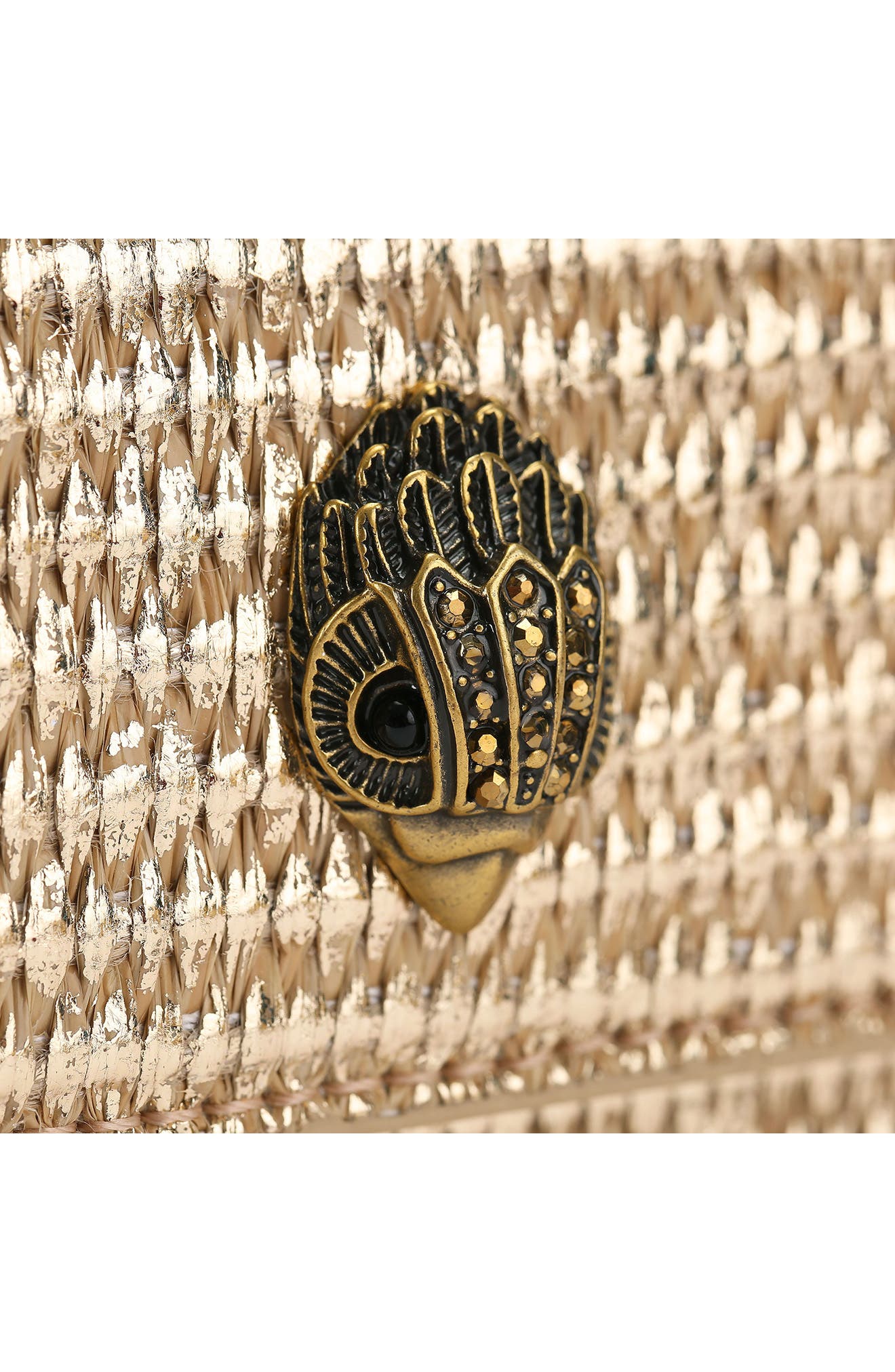 Kurt Geiger London Extra Small Bond Genuine Calf Hair & Leather Top Handle Bag, Alternate, color, Gold