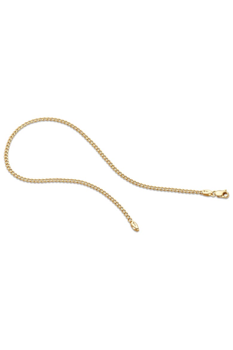 Dainty Cuban Chain Bracelet in 14K Gold, 2mm, Alternate, color, Gold
