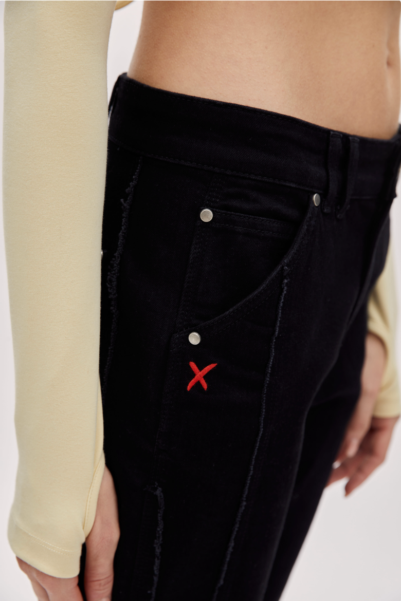 Flare Denim Pant, Alternate, color, BLACK