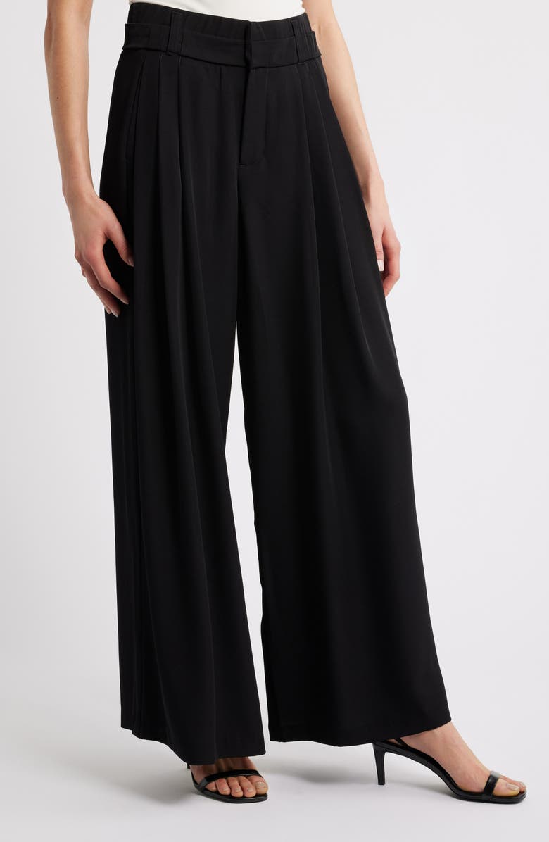 Wit & Wisdom Skyrise Triple Pleat Palazzo Pants, Main, color, Black