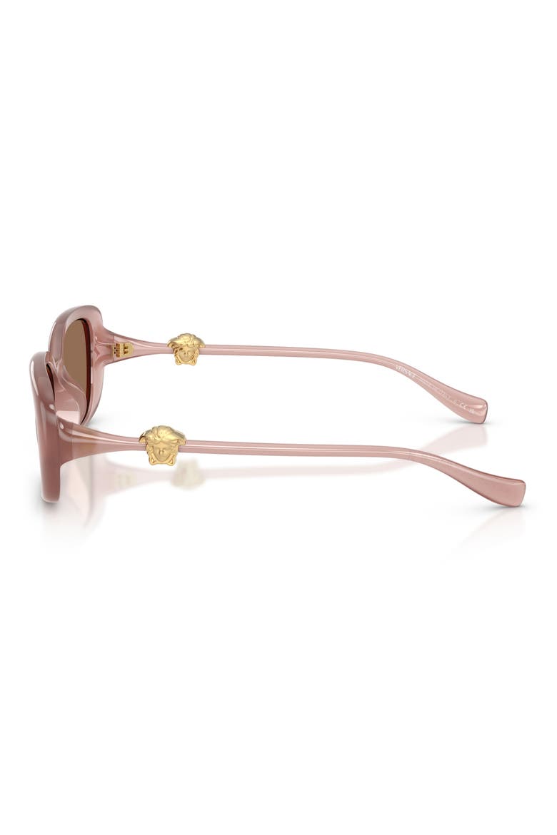 56mm Pillow Sunglasses, Alternate, color, OPAL PINK / DARK BROWN