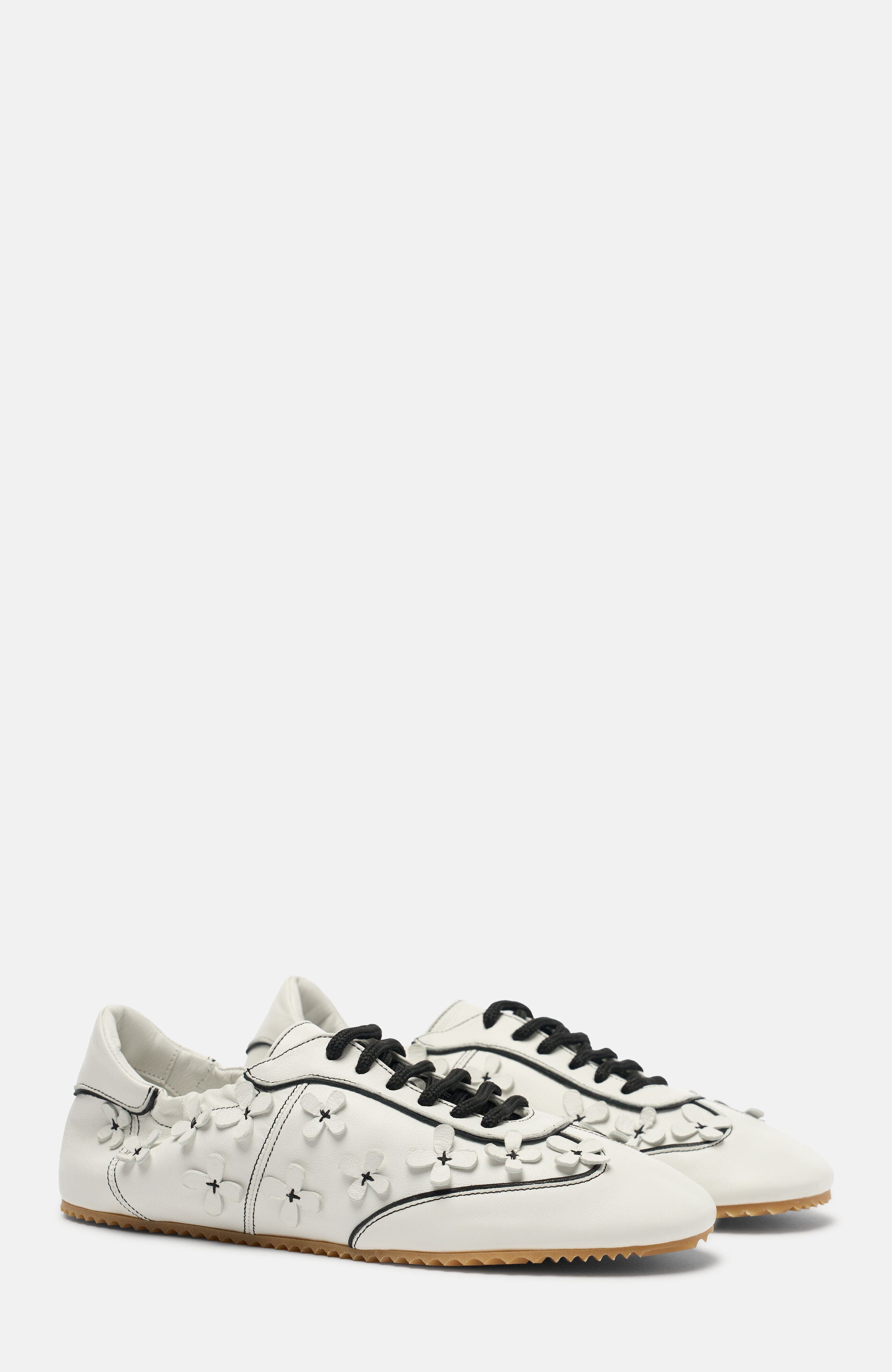 SCAROSSO Spring-Inspired Silhouette Sneakers, Main, color, White - Calf