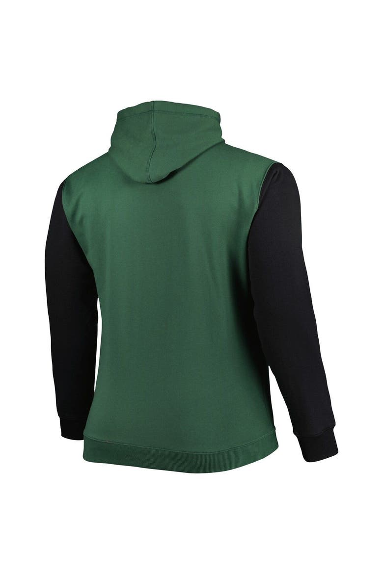 Men's Fanatics Branded Hunter Green/Black Milwaukee Bucks Big & Tall Bold Attack Pullover Hoodie, Alternate, color, Hunter Green