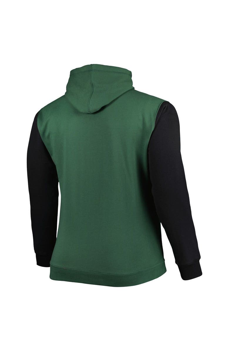 FANATICS Men's Fanatics Branded Hunter Green/Black Milwaukee Bucks Big & Tall Bold Attack Pullover Hoodie, Alternate, color, Hunter Green
