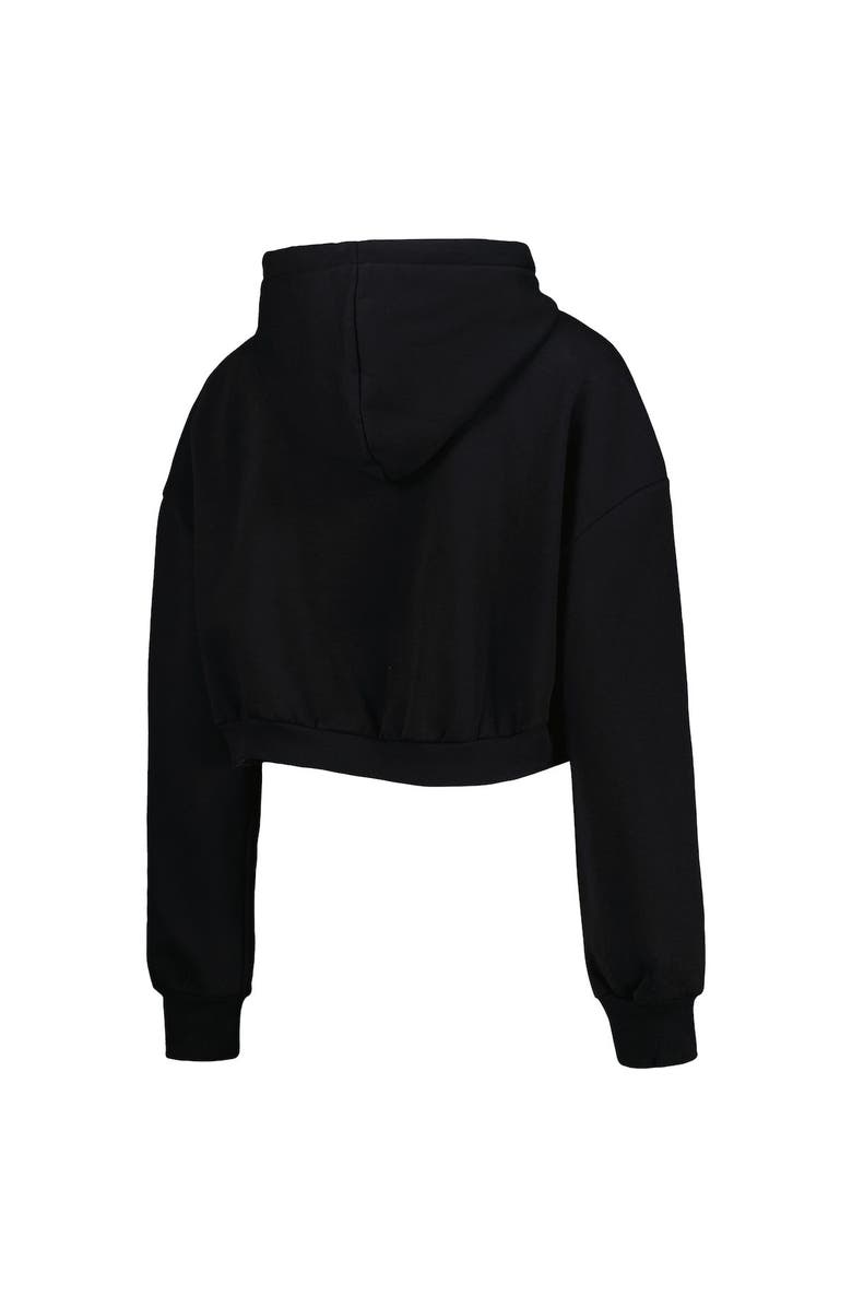 THE WILD COLLECTIVE Women's The Wild Collective Black Las Vegas Raiders Cropped Pullover Hoodie, Alternate, color, Black