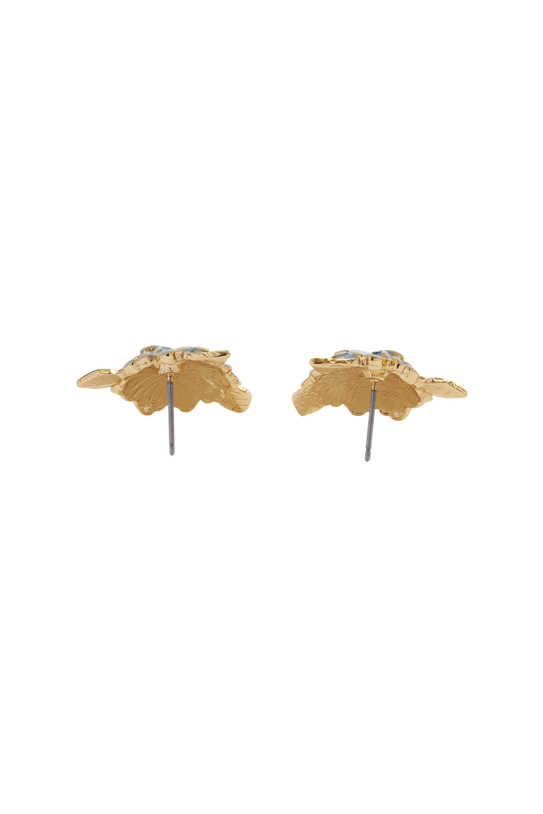 Enamel Hydrangea Earrings, Alternate, color, Multi & Gold