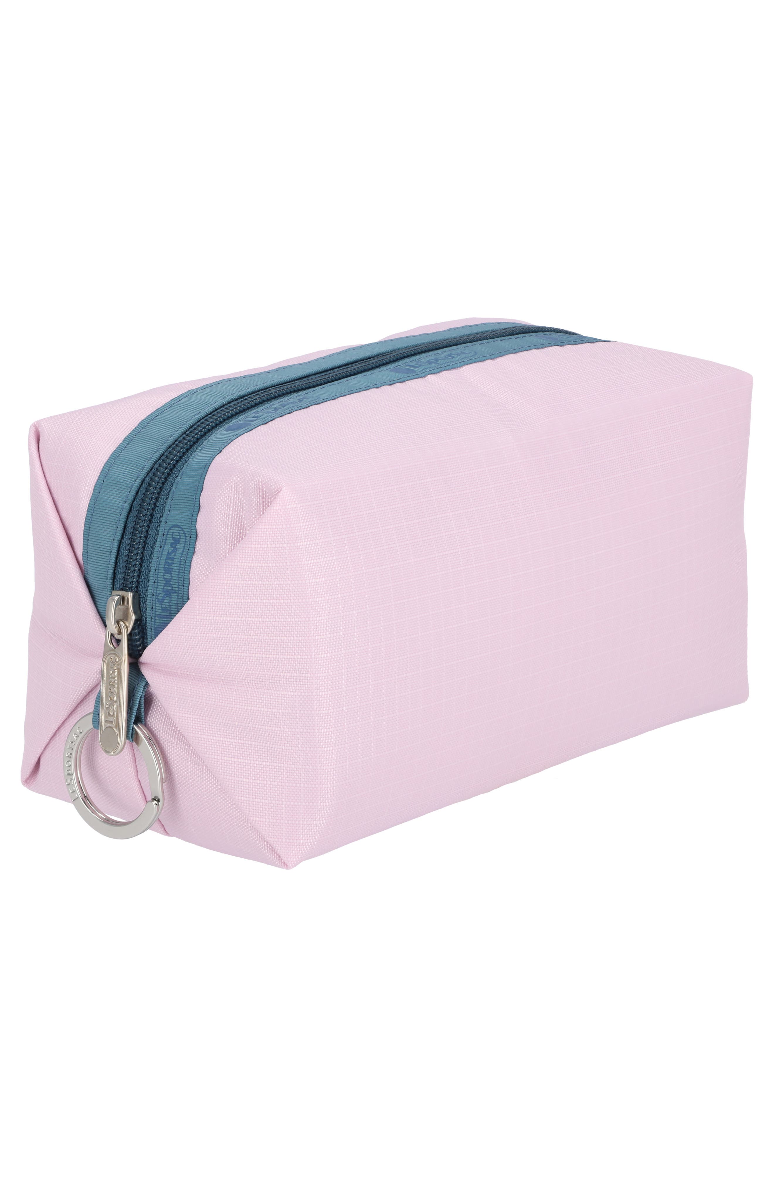 Large Ripstop Zip Pouch, Alternate, color, SNOW PINK/ BLUE INDIGO