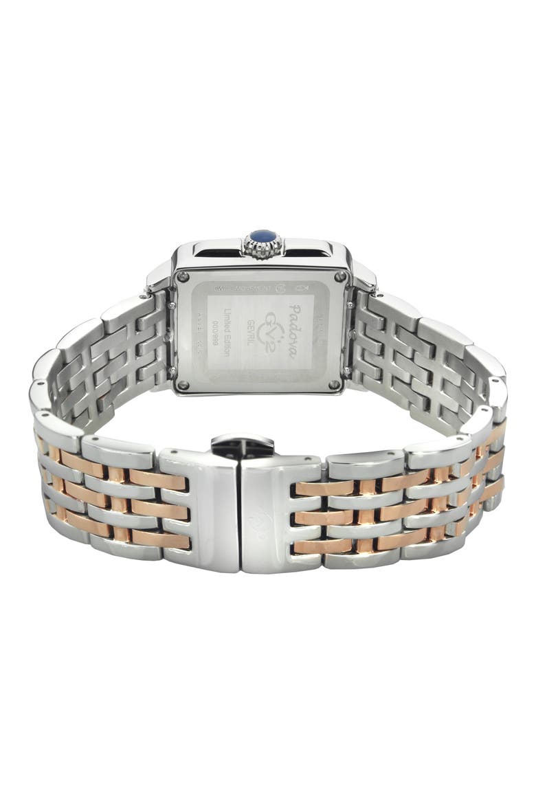 Women's Padova Swiss Diamond Square Watch, 28.5mm - 0.014 ctw, Alternate, color, TWO TONED SS IPRG