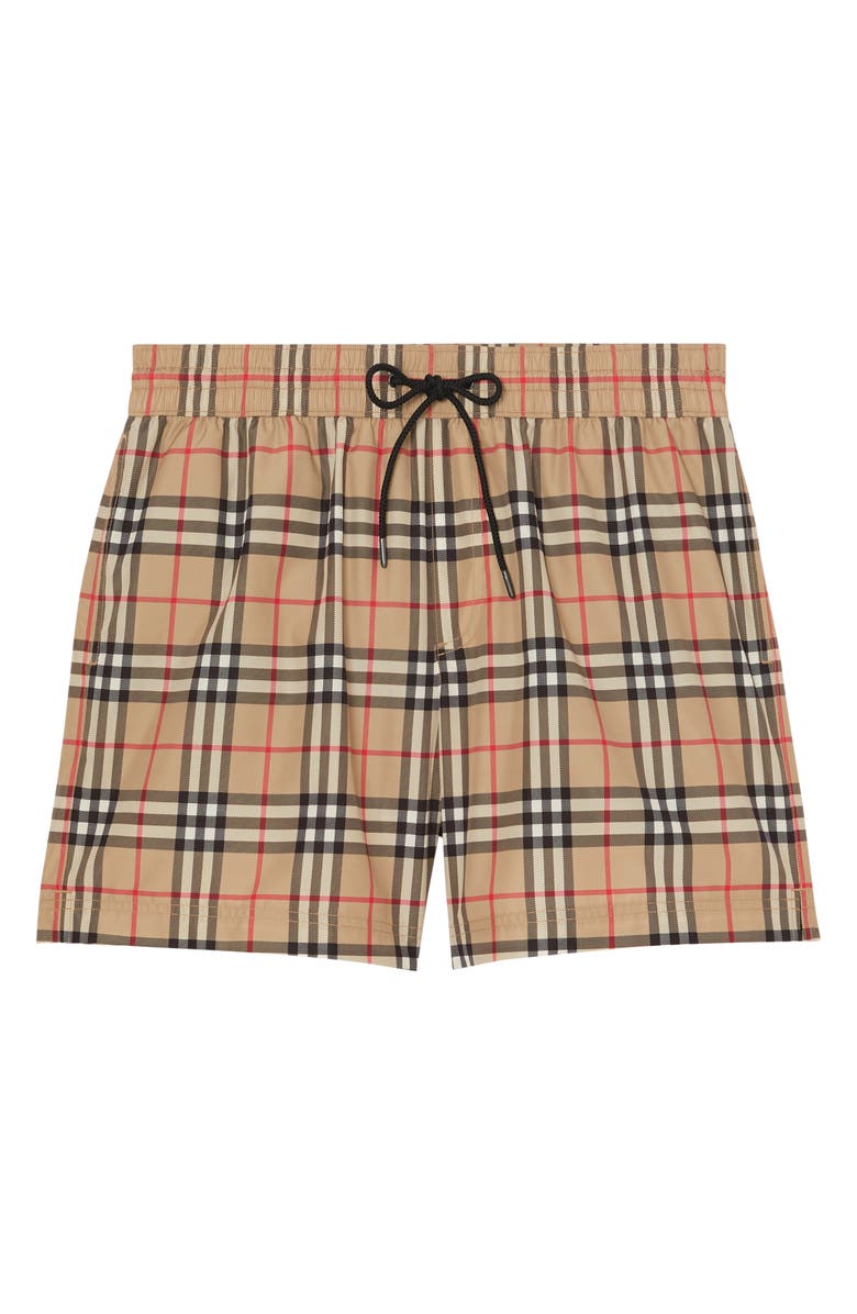 Burberry Grafton Check Swim Trunks, Alternate, color, 