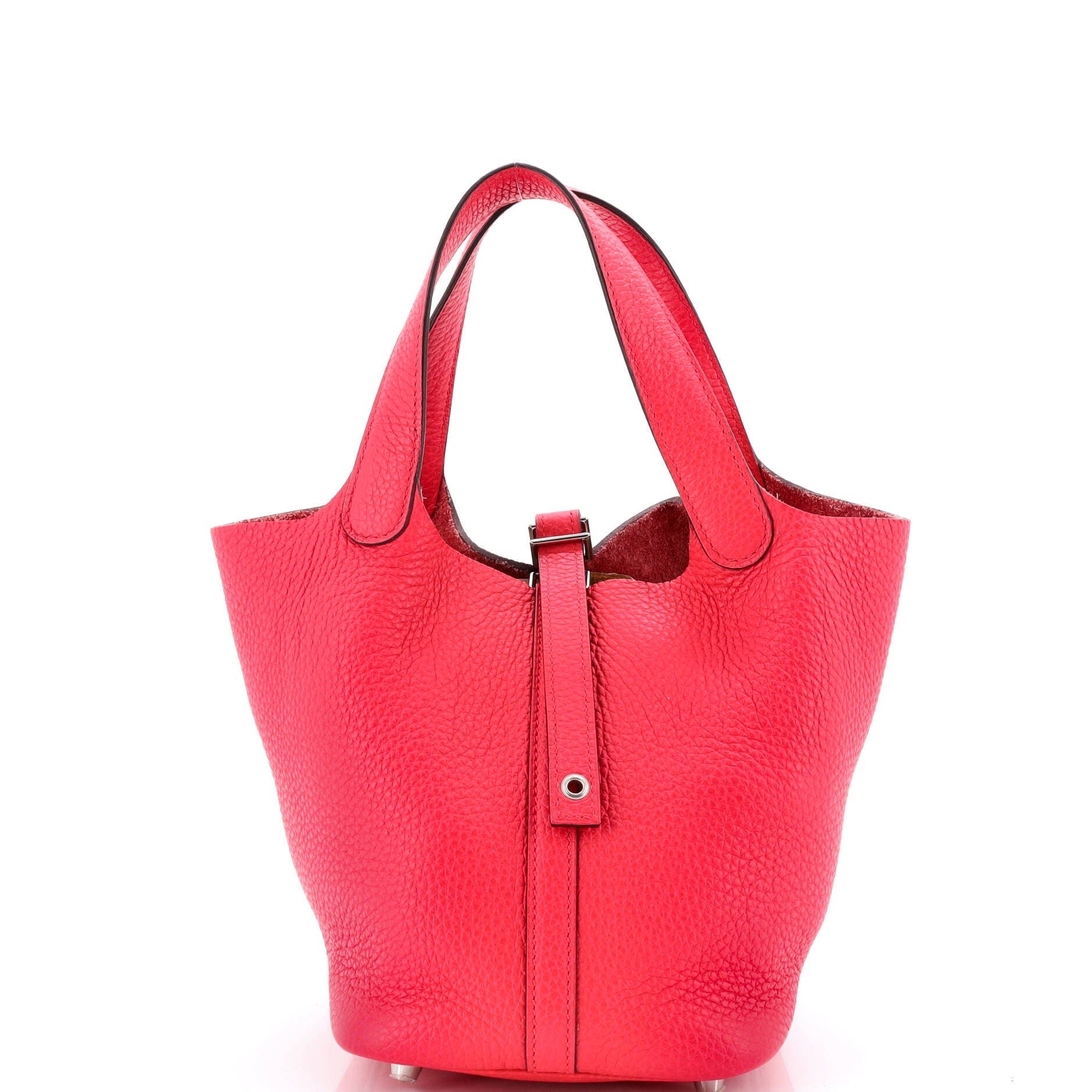 Pre-owned Hermes  Hermes Picotin Lock Bag Clemence Pm In Pink