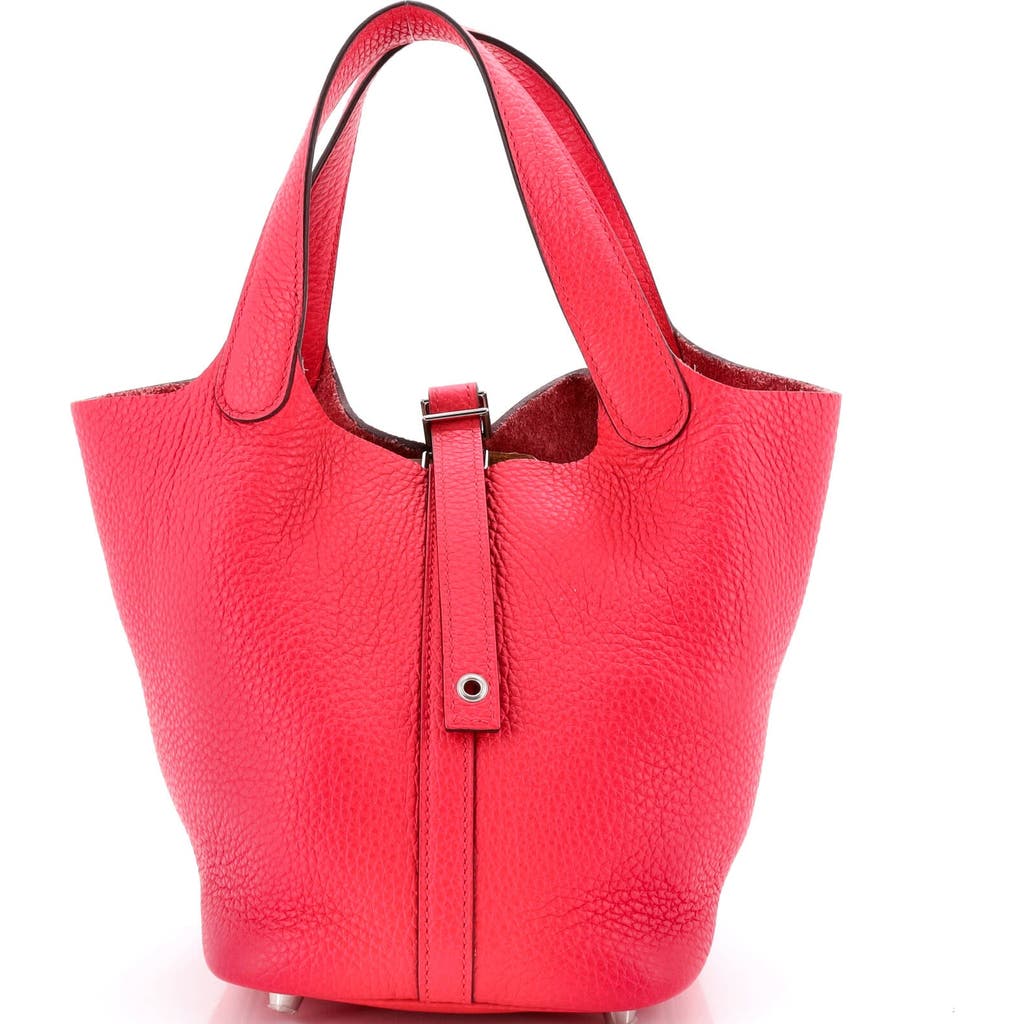 Pre-owned Hermes Hermes Picotin Lock Bag Clemence Pm In Pink