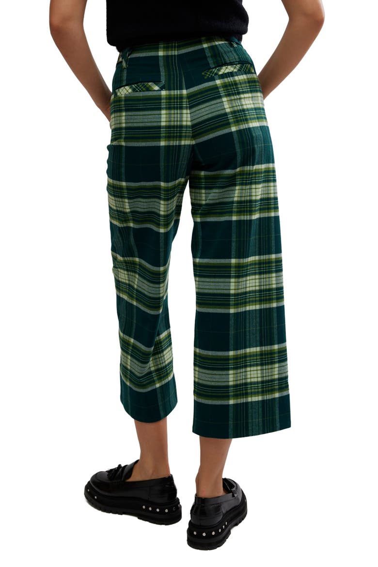 Acadia Plaid Crop Pants, Alternate, color, GREEN COMBO